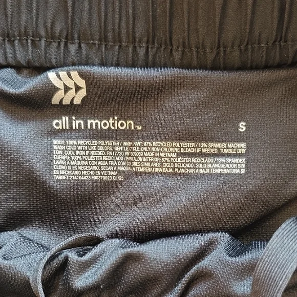 All In Motion Women's Black Athletic Shorts with Elastic Waistband - Picture 2 of 7